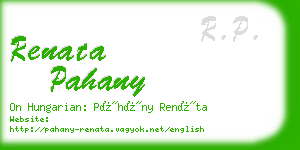 renata pahany business card